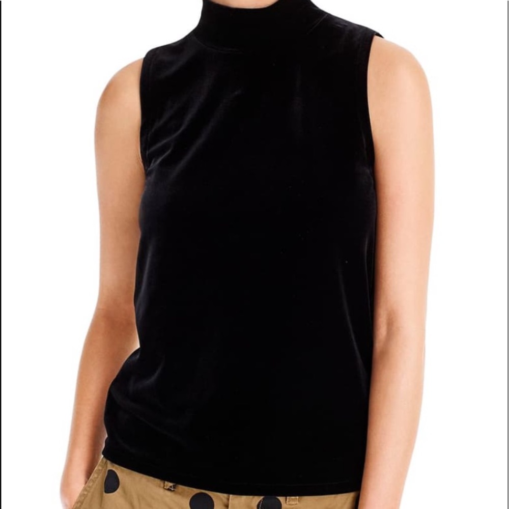 JCrew Green Velvet Mock Turtleneck